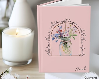 Personalized Adoption Journal Hardback, Adoptive Mom Gift, Adoption Journey Journal, Custom Adoption Notebook, Adopted Mothers Day Gift