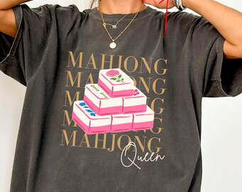 Mahjong Shirt, Personalized Mahjong Club Comfort Colors Tee, Mahjong Girl Shirt, Mahjong Friend Gift, Mahj Night Shirt, Mahjong Group Tee