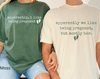 Camisetas para anunciar el embarazo en pareja, ideas para revelar el bebé, camisetas para revelar el bebé a juego, futuro papá, camisetas divertidas para futuro papá