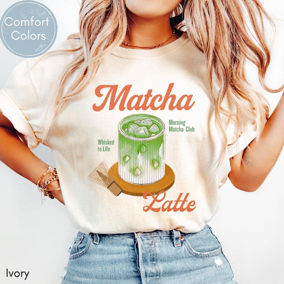 Comfort Colors Trending Matcha Latte Retro Graphic Tee, Morning