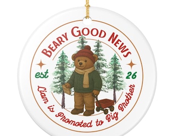 Promoted to Big Brother Ornament, Christmas Pregnancy Reveal Ornament, Winter Sibling Announcement, Big Brother Reveal, Baby Reveal gift