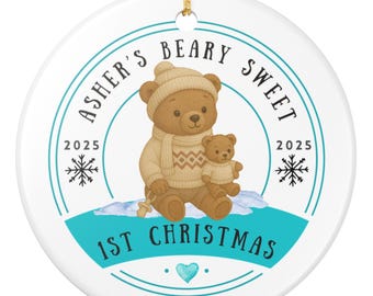 Baby Boy 1st Christmas Ornament, Personalized New Baby Ornament Gift, Baby Boy Christmas Ornament, First Christmas Baby Gift, Baby Keepsake