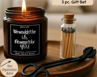 Board Member Gift Set, Thank You Candle, Board Appreciation Gift, Volunteer Gift, Custom School Board, Trustee Gift Candle, Client Gift