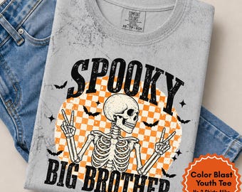 Big Brother Halloween Shirt, Big Brother Pregnancy Reveal, Promoted to Big Bro Tee, Spooky Big Brother Outfit, Big Brother Skeleton Tshirt