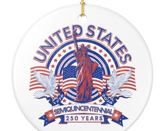 USA 250th Anniversary Ornament 1776 to 2026, Patriotic Christmas Ornament, 250 Years Keepsake, USA Ornament, 4th of July Keepsake