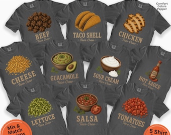 Group Halloween Costume Shirt, Matching Office Halloween Tee, Cute Matching Family Halloween Shirts, Taco Costume, Friend Group Costume