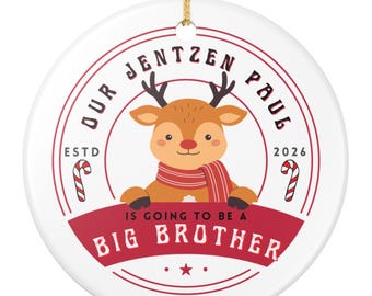 Promoted to Big Brother Ornament, Christmas Pregnancy Reveal Ornament, Winter Sibling Announcement, Big Brother Reveal, Baby Reveal gift