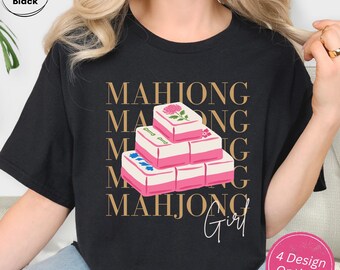 Mahjong Shirt, Personalized Mahjong Club Comfort Colors Tee, Mahjong Girl Shirt, Mahjong Friend Gift, Mahj Night Shirt, Mahjong Group Tee