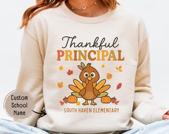 Custom Fall Principal shirt, Thanksgiving Shirt for Principal Comfort Colors School Tee Shirt, Thankful School shirt, Principal Appreciation