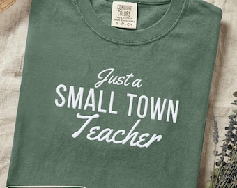 Embroidered Small Town Teacher Shirt, Back To School Tshirt, Embroidered Teacher Sweatshirt, Teacher Crewneck Small Town Teacher Hoodie Gift