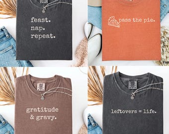 Thanksgiving Group shirts Comfort Colors, Friendsgiving Tshirts, Funny Couples Thanksgiving tees, Matching Thanksgiving Family, Autumn tee