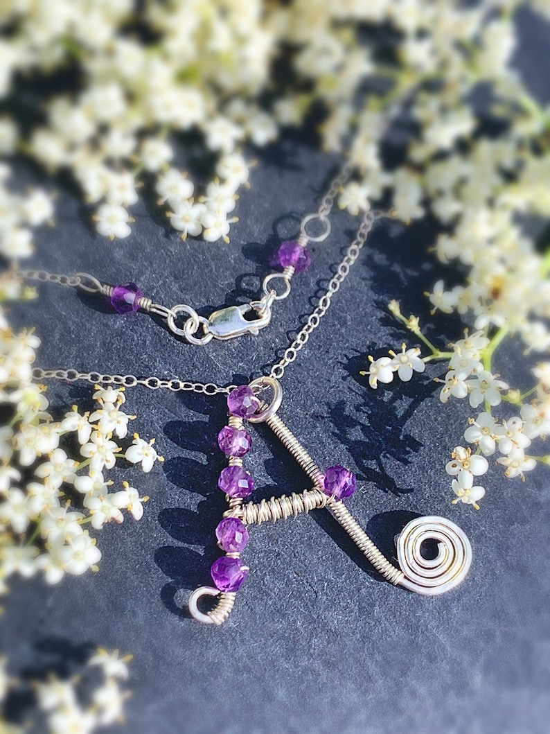 Custom Jewelry Monogram Pendant Personalized Initial Necklace in Sterling Silver Gift for Her Birthstone Jewellery Choice of Gemstone