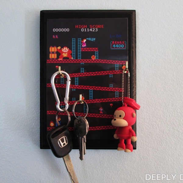 Donkey Kong Key Hanger - COMPLETED Classic Video Game Key Hook