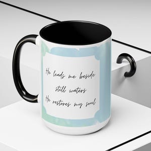 Christian Psalms Coffee Mug, Religious Tea Cup, Bible Verse Drinkware, Spiritual Gift, Inspirational Quote Mug, Christian Kitchen Decor