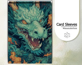 Bustine protettive MTG, bustine protettive TCG, bustine protettive per carte TCG, bustine protettive per carte Drago Verde, bustine protettive artistiche di alta qualità e dettagliate, bustine protettive per carte da gioco