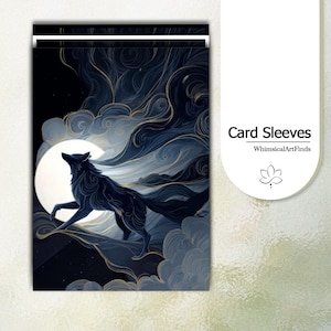 MTG Sleeves,TCG sleeves,tcg card sleeves,Lunar Wolf&#39;s Ode Card Sleeves,Top Quality and Detailed Art Sleeves,Game Card Sleeves