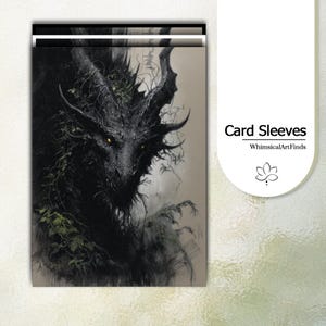 MTG Sleeves,TCG sleeves,tcg card sleeve,Black Dragon Card Sleeves,Top Quality and Detailed Art Sleeves,Game Card Sleeves,Gift for gamer
