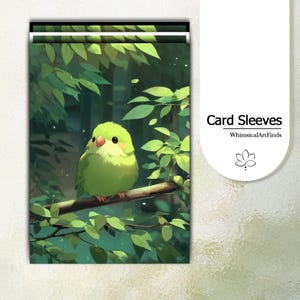 MTG Sleeves,TCG sleeves,tcg card sleeve,Cute bird | Green Theme Card Sleeves,Top Quality Art Sleeves,Game Card Sleeves,Gift for gamer