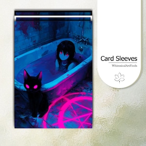 MTG Sleeves,TCG sleeves,tcg card sleeve,Mystic Bath:Cat & Hex Card Sleeves,Top Quality and Detailed Art Sleeves,Game Card Sleeves