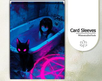 MTG Sleeves,TCG sleeves,tcg card sleeve,Mystic Bath:Cat & Hex Card Sleeves,Top Quality and Detailed Art Sleeves,Game Card Sleeves