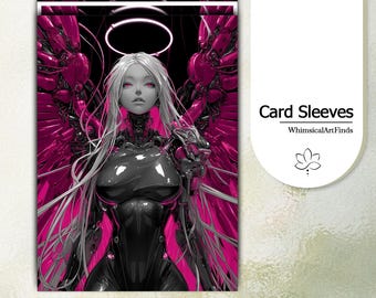 MTG Sleeves,TCG sleeves,tcg card sleeve,Cyber Mecha Angel Card Sleeves,Top Quality and Detailed Art Sleeves,Game Card Sleeves,Gift for gamer