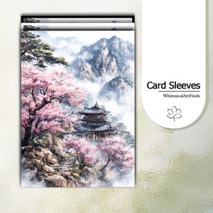 MTG Sleeves,TCG sleeves,tcg card sleeve,Ink Cherry Blossom Landscape Card Sleeves,Top Quality Art Sleeves,Game Card Sleeves,Gift for gamer
