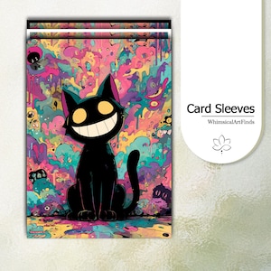 MTG Sleeves,TCG sleeves,tcg card sleeves,Psychedelic Puss (Cat) Card Sleeves,Top Quality and Detailed Art Sleeves,Game Card Sleeves