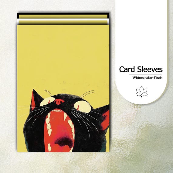 MTG Sleeves,TCG sleeves,tcg card sleeve,Grainy Fierce Cat Card Sleeves,Top Quality Art Sleeves,Game Card Sleeves,Gift for gamer