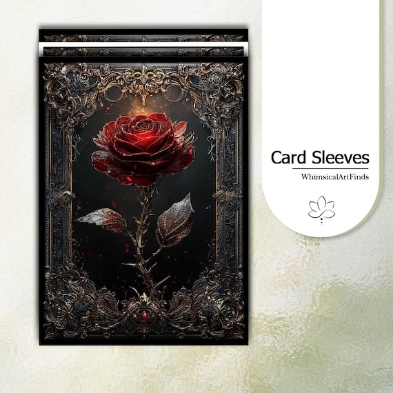MTG Sleeves,TCG sleeves,tcg card sleeve,Gothic Rose Card Sleeves,Top Quality and Detailed Art Sleeves,Game Card Sleeves,Gift for gamer