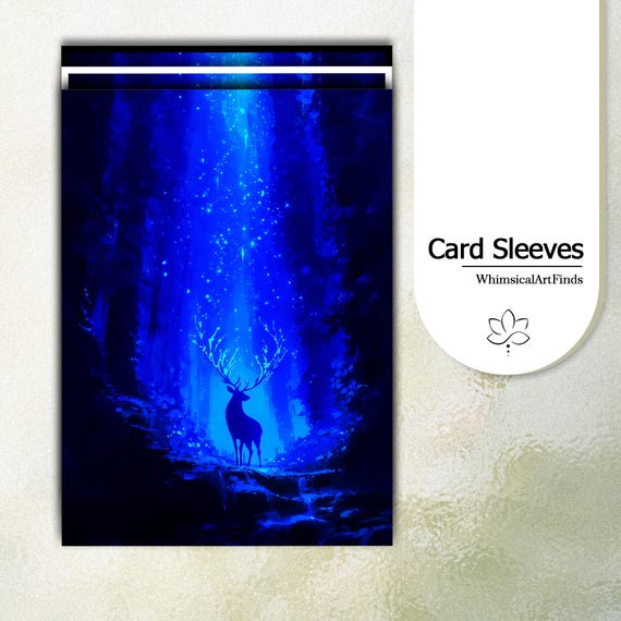 MTG Sleeves,TCG sleeves,tcg card sleeve,Blue Forest and Deer Card  Sleeves,Top Quality and Detailed Art Sleeves,Game Card Sleeves