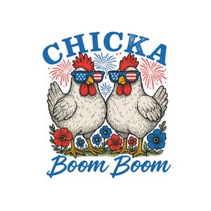 4 de julio Chicka Boom Boom PNG Diseño de camiseta divertida de EE. UU. Descarga digital Clipart de América PNG, Sublimación de América