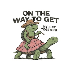 Cowboy kikker grappig shirt, op weg om mijn leven samen te krijgen shirt, western meme dier shirt, kikker rijden schildpad shirt, trendy grappig T-shirt
