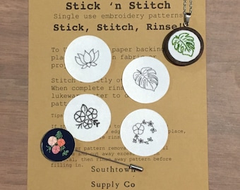 1” Jewelry Stick N Stitch Embroidery Patterns