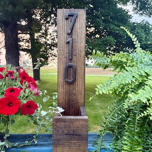 House Number Sign with Planter Box/Housewarming Gift/Custom Address Sign with Basket/Porch Decoration/Rustic Outdoor Porch Decor/Plant Safe