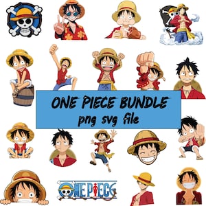 One Piece Luffy SVG Bundle | Anime Sticker PNG | Luffy Clipart | One Piece PNG Bundle | Anime Cricut Files | Digital Download