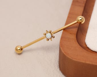 Industrial Barbell Earrings Solar System Industrial Piercing  Scaffold Jewelry 316L Surgical Steel  14G  Straight Barbell Piercing