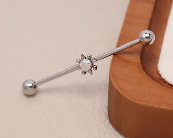 GAGABODY Industriële Bar Industriële Piercing Sieraden 14G Industriële Barbell Chirurgisch Staal voor Vrouwen Mannen Met CZ/Piramide/Kruis Oppervlak Kraakbeen Oorbel Body Piercing Sieraden 1 1/2 Inch