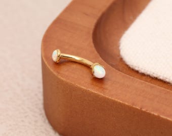 Piercing para ombligo pequeño de ópalo puntiagudo, joyería para ceja, labio vertical, pendiente para cartílago, pendiente minimalista.
