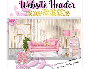 Website Banner, Shopify Banner, Girl Boss Web Banner, DIY Web Banner, Web Slideshow Banner, Website Header, GoDaddy Banner, Glam Banner