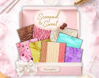 Scooped and Sweet, Ice Cream digitaal papier, Ice Cream Social Media Templates, Ice Cream Social Digital Paper, Digitaal plannerpapier, Sociaal