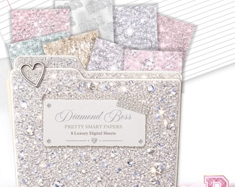 Built Like a Diamond | Diamond Digital Paper, Diamond Digital Planner Paper, Glam Paper, Planner Paper, Scrapbook Paper, Diamond Clipart