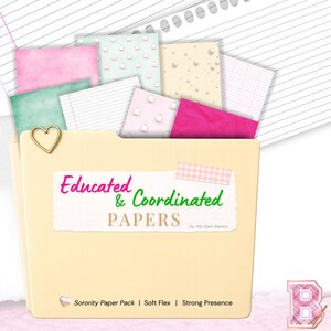 Educated and Coordinated, Pink & Green Digital Paper Pack | Sorority Paper, Planner, Journal, Printable Backgrounds, Canva
