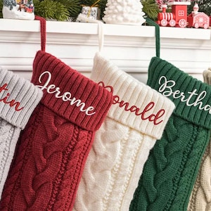 Personalized Christmas Stockings Custom Family Stockings Knitted Stocking with Name Holiday Stockings Monogram Stocking Holiday Decor Gifts