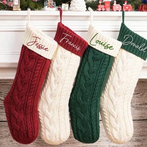 Personalized Christmas Stockings Custom Family Stockings Knitted Stocking with Name Holiday Stockings Monogram Stocking Holiday Decor Gifts