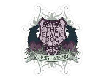 Swiftie Witchy Kiss-Cut Sticker – The Black Dog Pub Design – Perfect for Laptops, Journals, Gifts & Witchy Aesthetic Decor