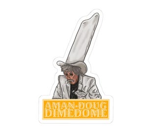 Aman-Doug Dimedome Kiss-Cut Stickers, Funny Stickers for Laptops, Decorate Your Space, Gift for Friends, Whimsical Decor