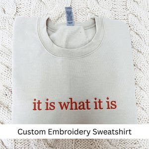 Custom Embroidered Sweatshirt, Personalized Crewneck, Custom Text Sweatshirt, Embroidered Text Crewneck, Gift for Bride, Mothers Day Gift