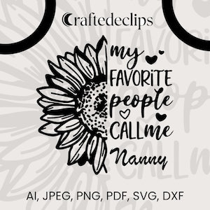 Nanny svg, My favorite people call me Nanny svg, Nana shirt svg, Nanny Sublimation file, SVG,PNG, EPS, Dxf, Instant Download, Cricut