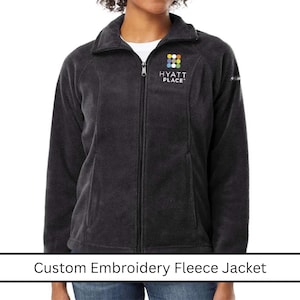 Embroidered Fleece Jacket, Custom Text Work Wear Zip up Jacket, Healthcare Staff Uniform, fleece for work, custom fleece jacket gift