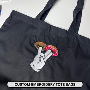 Custom Embroidered Tote Bag, Bachelorette Bags, Customized Text Tote Bag, Personalized Gift, Best Friend Gift, Bridesmaid Tote, Custom Totes